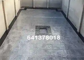 Hormigón impreso alrededor de la piscina