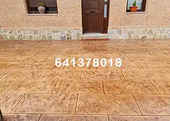 Hormigón impreso alrededor de la piscina