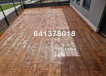 Hormigón impreso alrededor de la piscina