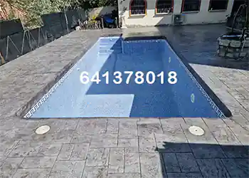 Hormigón impreso alrededor de la piscina