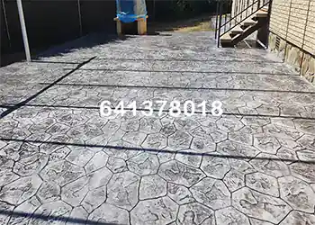 Hormigón impreso alrededor de la piscina